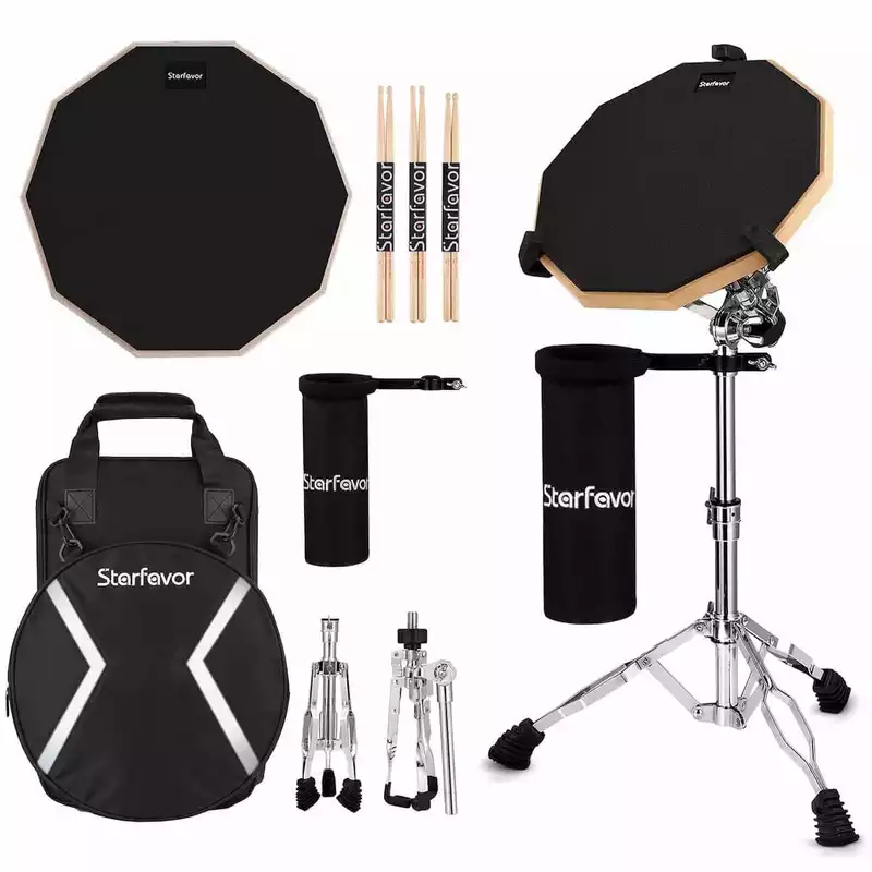 Starfavor Drum Practice Pad with Snare Drum Stand Set