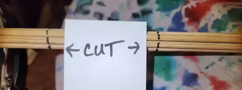 Cut markers - cut the rods here